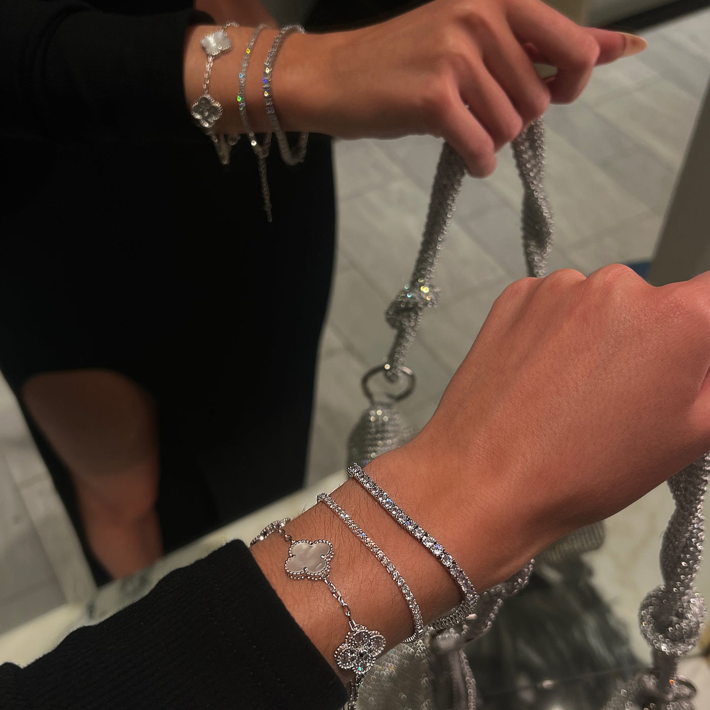 TYRA TENNIS ARMBAND - SILBER