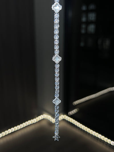 Éclat Clover Armband – Silber / Weiß