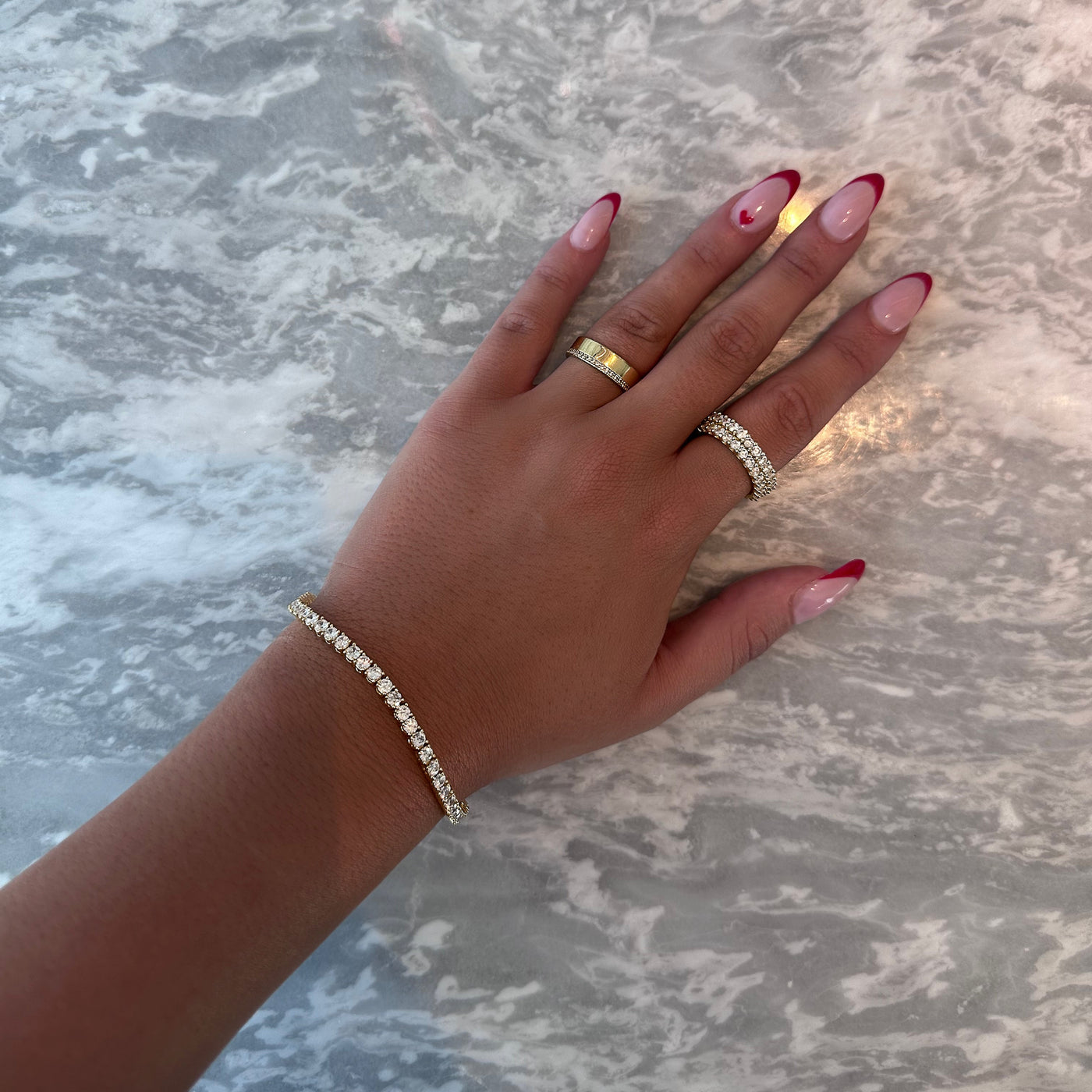 TYRA TENNIS ARMBAND - SILBER