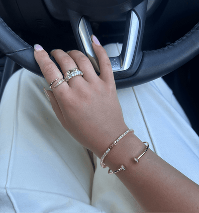 TYRA TENNIS ARMBAND - SILBER