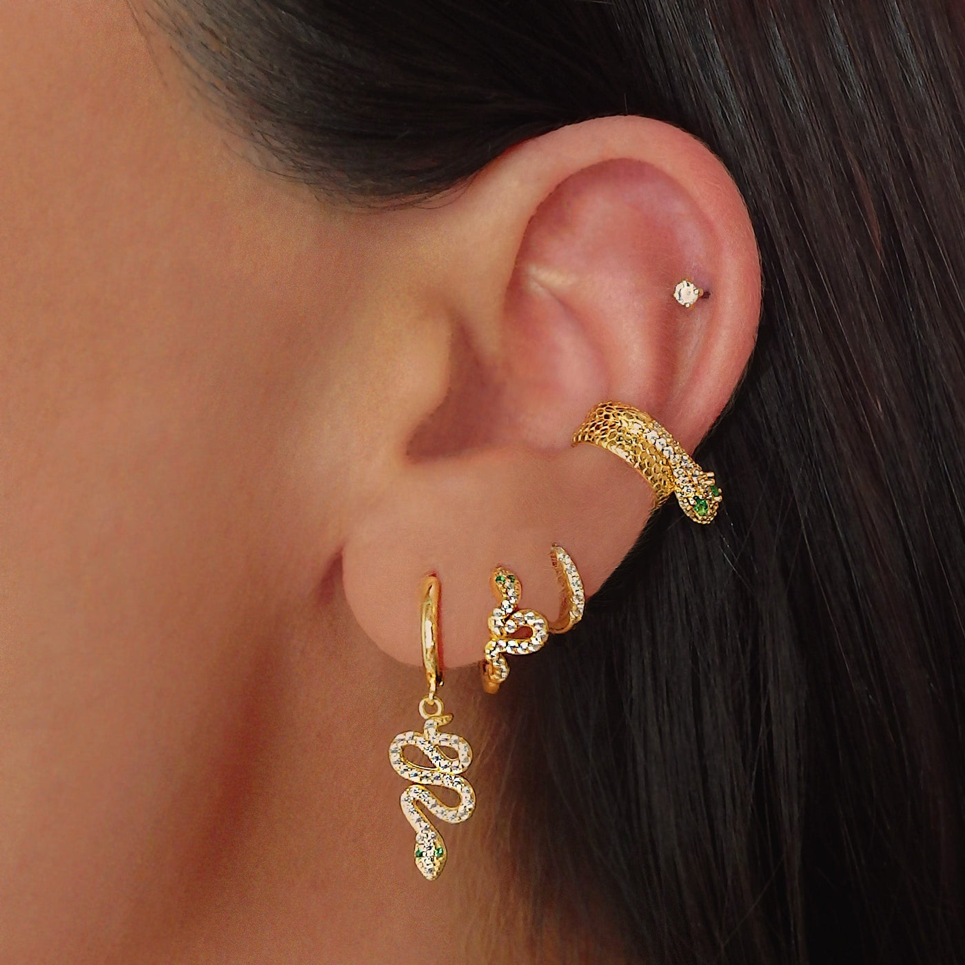 SERPENTZ EAR CUFF – SMARAGDGRÜN